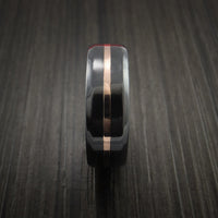 Black Titanium Band with Rose Gold Center Inlay Custom Made