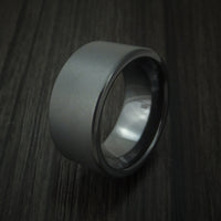 Black Titanium Ring Traditional Style Band Made to Any Sizing and Finish