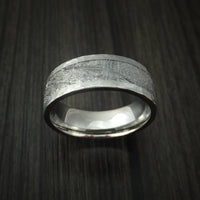 Titanium Hammered Ring with Gibeon Meteorite Inlay Custom Made