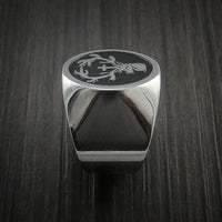 Cobalt Chrome Custom Signet Ring Use your Own Design