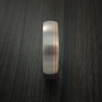 Titanium Band with 14K Rose Gold Inlays Custom Made Ring