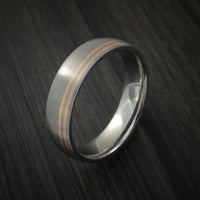 Titanium Band with 14K Rose Gold Inlays Custom Made Ring