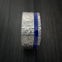 Square Titanium Ring Modern Design Band Custom Made with Comfort Fit Color Inlay