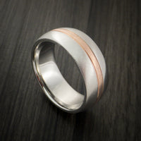 Cobalt Chrome and 14K Rose Gold Wedding Band Engagement Ring Made to Any Sizing and Finish 3-22