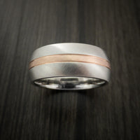 Cobalt Chrome and 14K Rose Gold Wedding Band Engagement Ring Made to Any Sizing and Finish 3-22