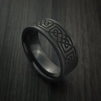 Black Titanium Celtic Irish Knot Ring Custom Made Band