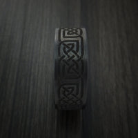 Black Titanium Celtic Irish Knot Ring Custom Made Band