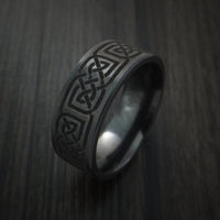 Black Titanium Celtic Irish Knot Ring Custom Made Band