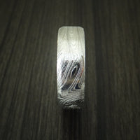 Marbled Kuro Damascus Steel Ring Custom Made Wedding Band