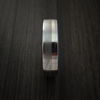 Damascus Steel 14K White Gold Ring Wedding Band
