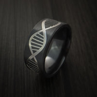 Black Zirconium Wide DNA Strand Ring Customad-Made Band Any Finish and Sizing