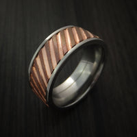 Copper Inlay Spinner Unique Titanium Band Custom Made