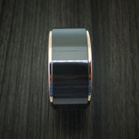 Black Zirconium Ring with 14K Rose Gold Edges Custom Made Band