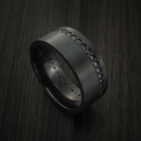Black Titanium Eternity Band with Stunning Black Diamonds