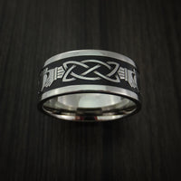 Titanium Celtic Irish Claddagh Ring Hands Clasping a Heart Carved Cerakote Band