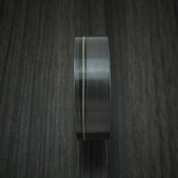 Black Titanium Guitar String Ring with Whiskey Barrel Hardwood Sleeve Custom Made Band