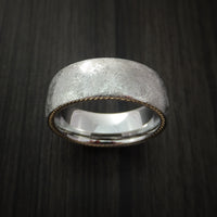 Cobalt Chrome Distressed Finish Band with Yellow Gold Side Braid Custom Made