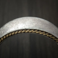 Cobalt Chrome Distressed Finish Band with Yellow Gold Side Braid Custom Made