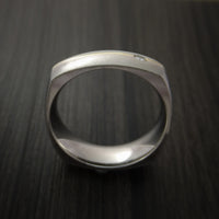 Cobalt Chrome Square Band with 14K Yellow Gold Inlay and Diamond Custom Made Ring