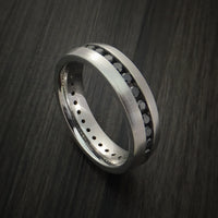 Cobalt Chrome Eternity Band with Black Diamonds Custom Made Ring