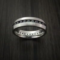 Cobalt Chrome Eternity Band with Black Diamonds Custom Made Ring