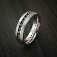 Cobalt Chrome Eternity Band with Black Diamonds Custom Made Ring
