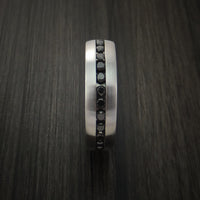 Cobalt Chrome Eternity Band with Black Diamonds Custom Made Ring