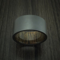 Black Zirconium and Walnut Wood Sleeve Ring Custom Made