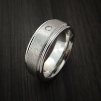 Cobalt Chrome Satin Finish Ring with a Beautiful Round Diamond