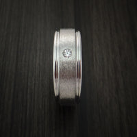 Cobalt Chrome Satin Finish Ring with a Beautiful Round Diamond