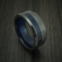 Black Zirconium and Blueberry Wood Ring Custom Made Band
