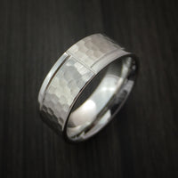 Cobalt Chrome Hammered Ring with Modern Design Custom Made Band