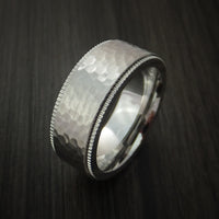 Cobalt Chrome Hammered Ring with Coin Milled Edge Custom Made Band