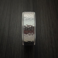 Cobalt Chrome Hammered Ring with Coin Milled Edge Custom Made Band