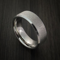 Titanium Ring with Unique Angle Stone Finish Custom Made Band