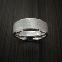 Titanium Ring with Unique Angle Stone Finish Custom Made Band