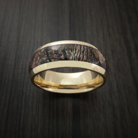 King's Camo WOODLAND SHADOW and 14K Yellow Gold Ring Camo Style Band Made Custom