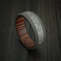 Titanium and Gibeon Meteorite Band with English Oak Wood Sleeve Custom Made Band