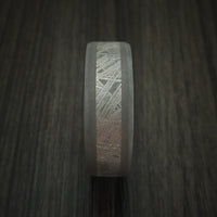Titanium and Gibeon Meteorite Band with English Oak Wood Sleeve Custom Made Band