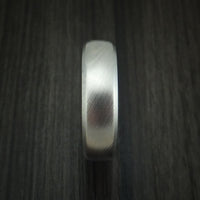 Damascus Steel Ring with Blueberry Wood Interior Sleeve Custom Made