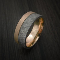 Gibeon Meteorite and 18k Rose Gold Band Custom Made