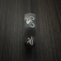 Black Zirconium Triathlon Band Custom Made Ring