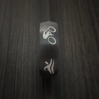 Black Titanium Triathlon Band Custom Made Ring
