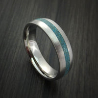 Titanium Ring with Turquoise Inlay Custom Made Band