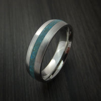 Titanium Ring with Turquoise Inlay Custom Made Band