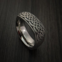 Square Titanium Celtic Band with Knot Design Custom Made
