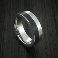 Cobalt and Black Cobalt Band Custom Made Two-Tone Ring