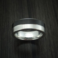 Cobalt and Black Cobalt Band Custom Made Two-Tone Ring