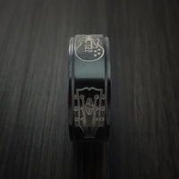 Black Zirconium with Guitars Design Musicians Custom Ring