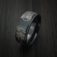 Black Zirconium with Guitars Design Musicians Custom Ring